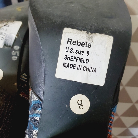 Nordstrom Sheffield Rebels Aztec South Western Boho Canvas Ankle Booties 8 - Picture 4 of 4